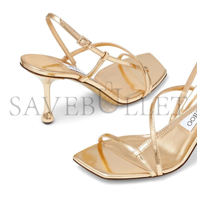 Ji*y Ch* etana 80 gold metallic leather sandals etana80qui
